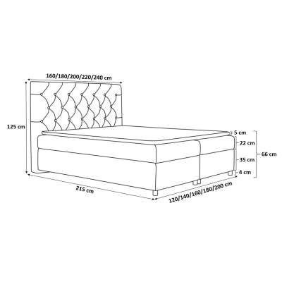 Elegantní čalouněná postel 200x200 MAXIMO - světle béžová + topper ZDARMA