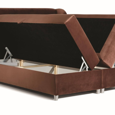 Boxspringová postel 160x200 PADMA - šedá + topper ZDARMA