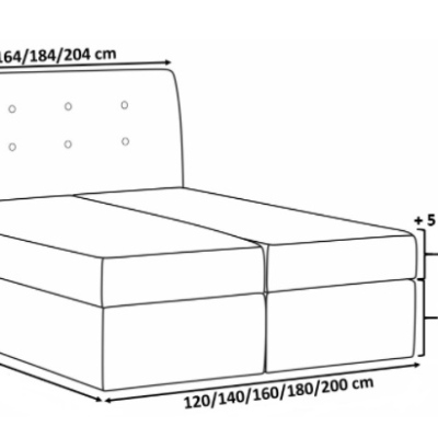 Stylová kontinentální postel Giulio zelená 200 x 200 + topper zdarma