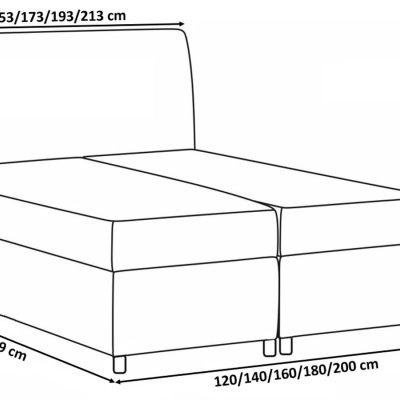 Čalouněná postel 120x200 PILAR - modrá + topper ZDARMA