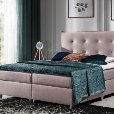 Čalouněná postel 140x200 PILAR - růžová + topper ZDARMA