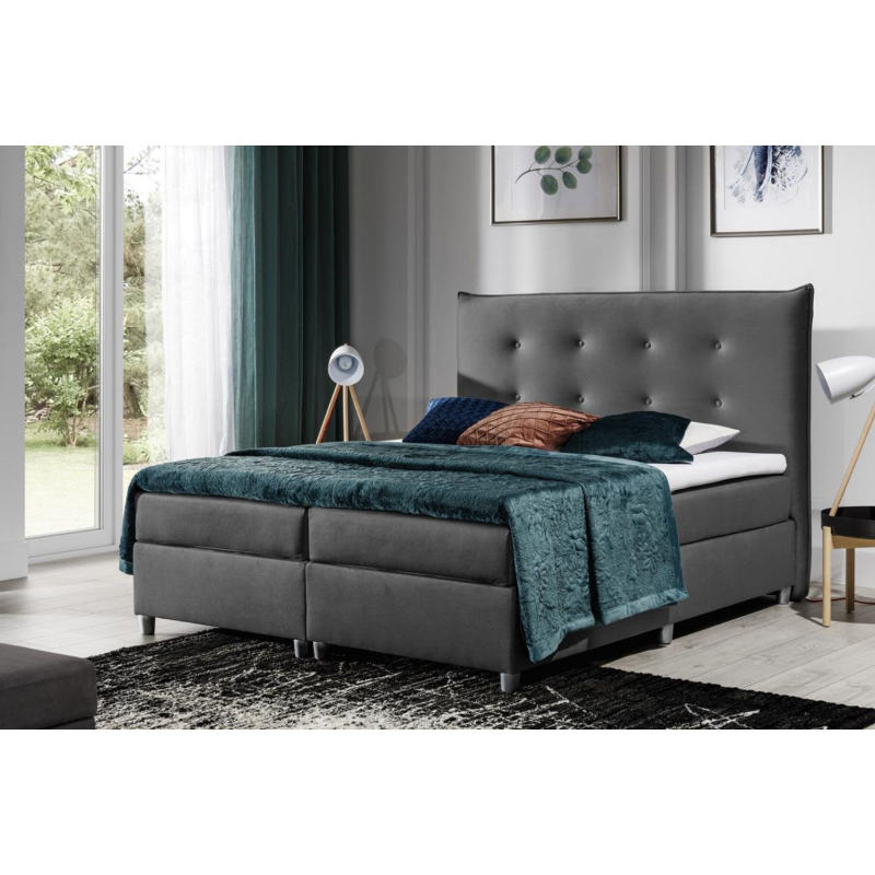 Čalouněná postel 180x200 PILAR - šedá + topper ZDARMA