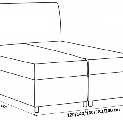 Vysoká čalouněná postel boxspring Luca antracit 140 + topper zdarma