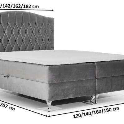 Elegantní postel 120x200 PEGGY - béžová + topper ZDARMA