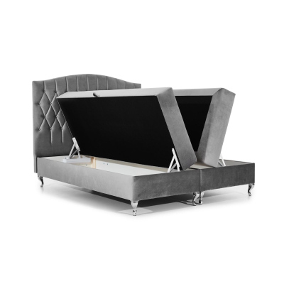 Elegantní postel 120x200 PEGGY - šedá + topper ZDARMA