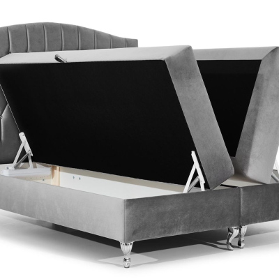 Elegantní postel 160x200 PEGGY - béžová + topper ZDARMA