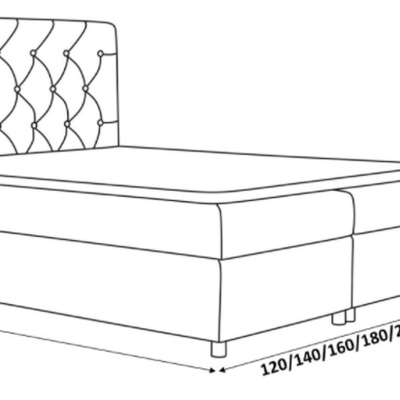 Čalouněná postel s úložným prostorem VIVIEN - 180x200, šedá + topper ZDARMA