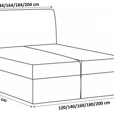 Moderní čalouněná postel s úložným prostorem Alessio modré 160 + topper zdarma