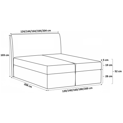 Moderní čalouněná postel s úložným prostorem Alessio růžové 180 + topper zdarma