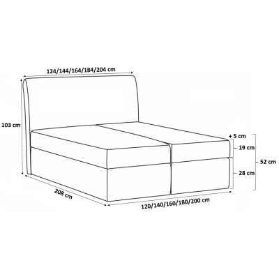 Moderní čalouněná postel s úložným prostorem Alessio béžové 180 + topper zdarma