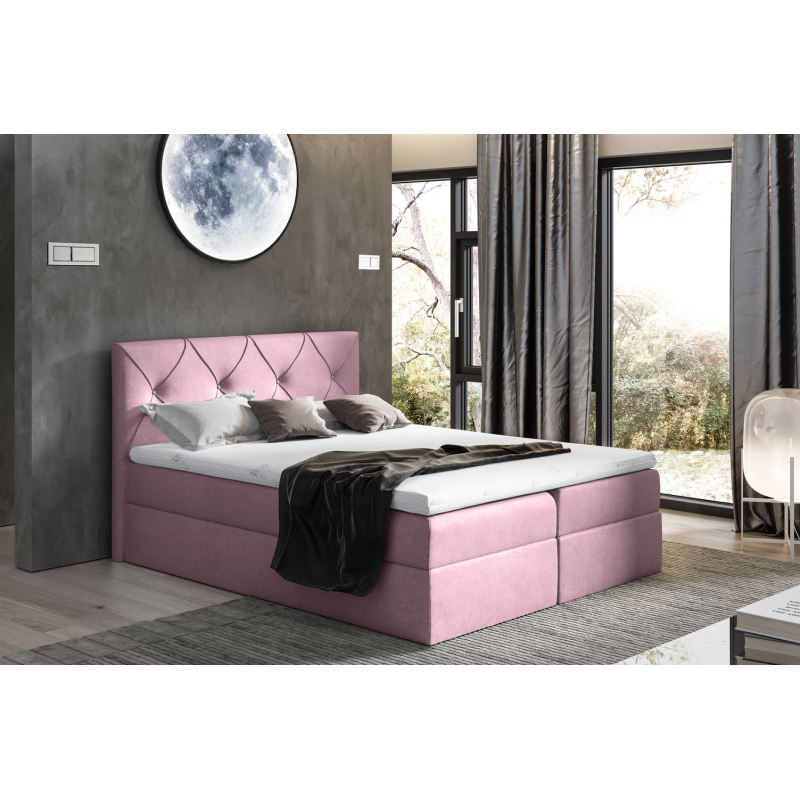 Elegantní kontinentální postel 140x200 CARMEN - fialová 1 + topper ZDARMA
