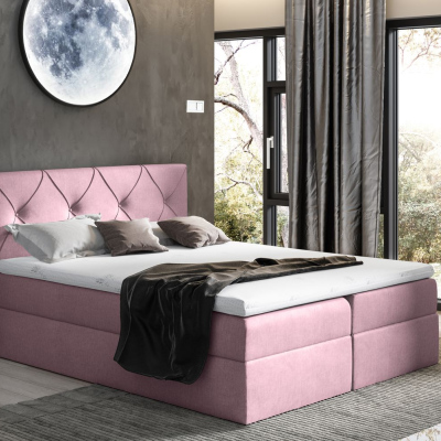 Elegantní kontinentální postel 160x200 CARMEN - fialová 1 + topper ZDARMA