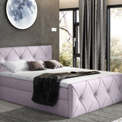 Kontinentální postel 160x200 CARMEN LUX - fialová + topper ZDARMA