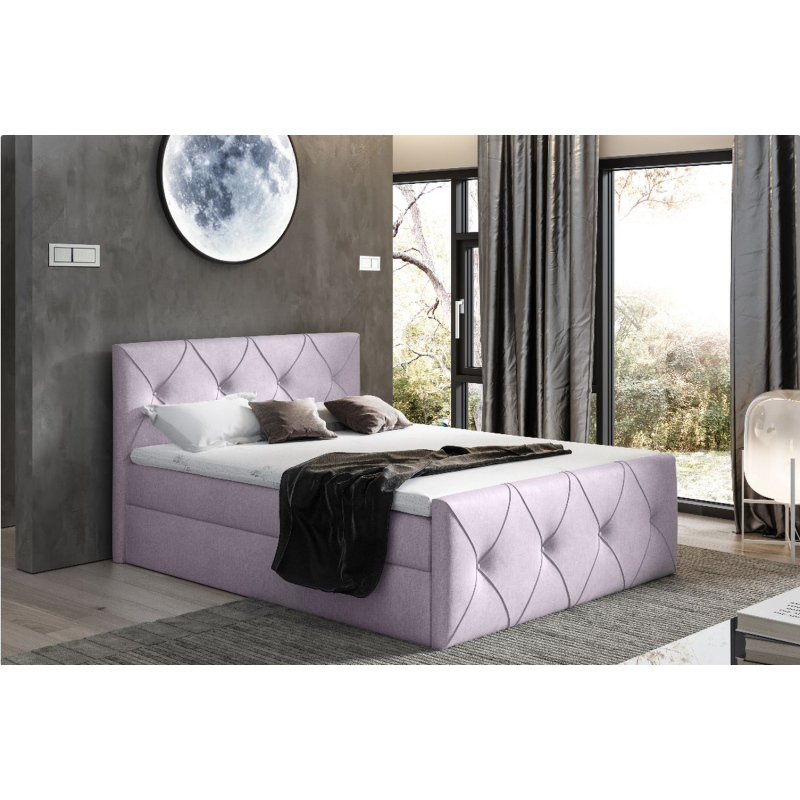 Kontinentální postel 180x200 CARMEN LUX - fialová + topper ZDARMA