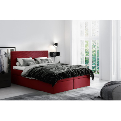 Moderní čalouněná postel s úložným prostorem Alessio vínové 160 + topper zdarma