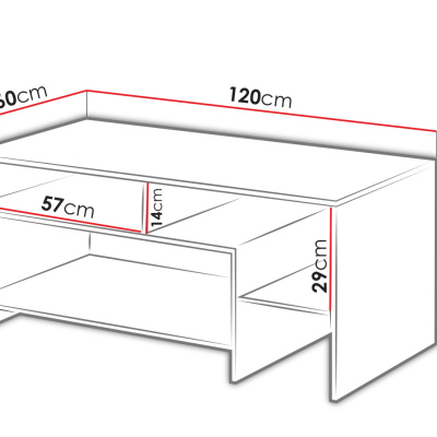 Konferenční stolek MIGUEL - bílý / dub