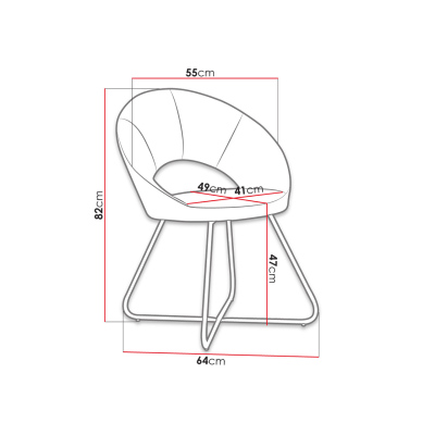 Set dvou moderních židlí GALA - šedá