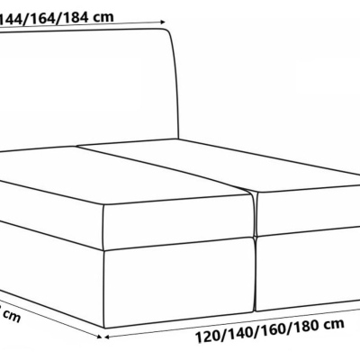 Boxspringová postel 180x200 IVANA 5 - červená + topper ZDARMA