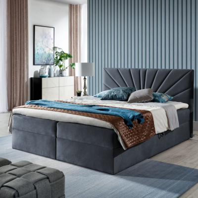 Kontinentální postel 160x200 IVANA 4 - modrá + topper ZDARMA