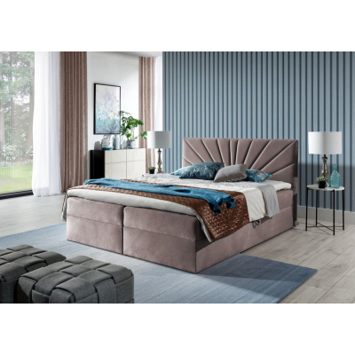 Kontinentální postel 140x200 IVANA 4 - růžová + topper ZDARMA