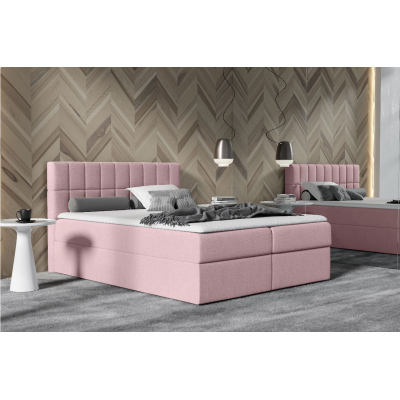 Jednolůžková čalouněná postel 120x200 KATE - růžová + topper ZDARMA