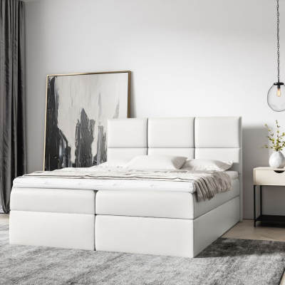 Boxpringová postel 160x200 IRYNA - bílá + topper ZDARMA