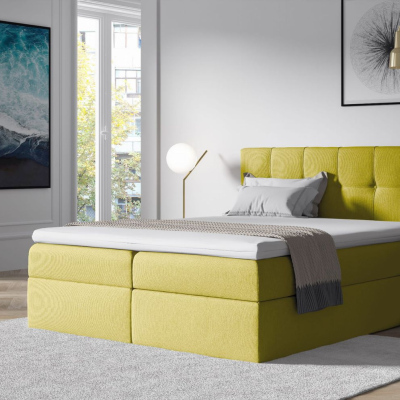 Čalouněná postel s úložným prostorem 120x200 RECIVIO - žlutá