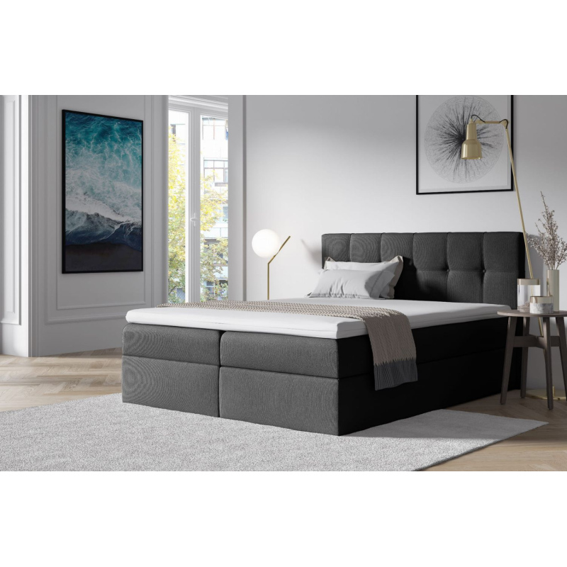Čalouněná postel s úložným prostorem 120x200 RECIVIO - tmavě šedá