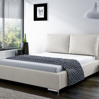 Praktická postel s polštáři 120x200 DUBAI - béžová