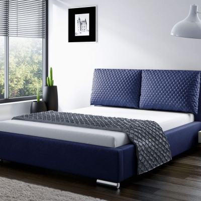Praktická postel s polštáři 120x200 DUBAI - modrá