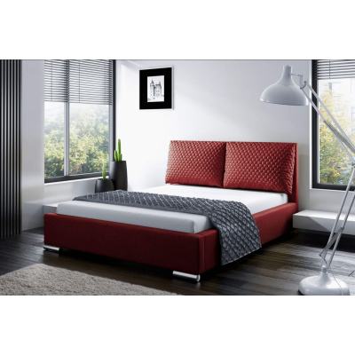 Praktická postel s polštáři 180x200 DUBAI - červená