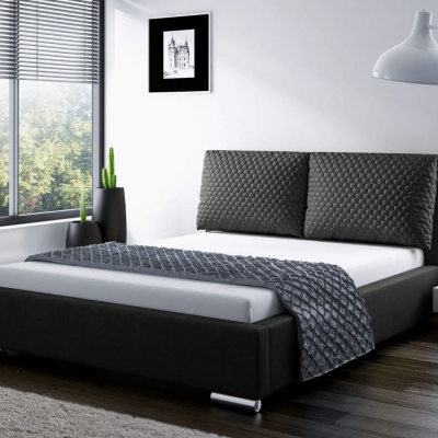 Praktická postel s polštáři 180x200 DUBAI - černá