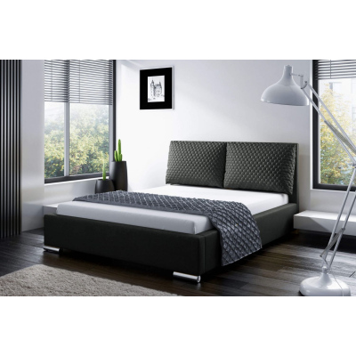 Praktická postel s polštáři 180x200 DUBAI - černá