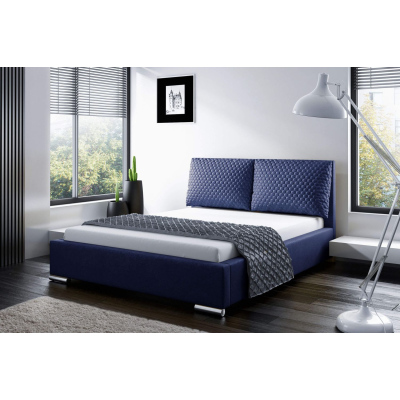 Praktická postel s polštáři 200x200 DUBAI - modrá
