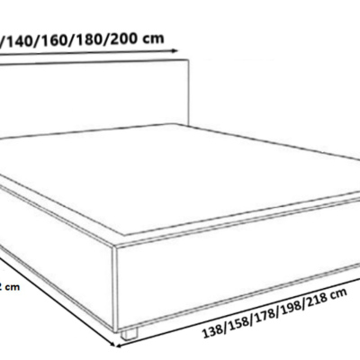 Moderní čalouněná postel s úložným prostorem 140x200 BERGEN - bílá eko kůže
