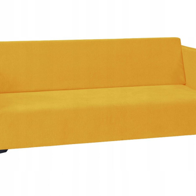 Trojmístná pohovka SIMON - žlutá / nožičky černý lesk