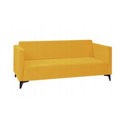 Trojmístná pohovka SIMON - žlutá / nožičky černý lesk