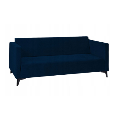 Trojmístná pohovka SIMON - tmavě modrá / nožičky černý lesk