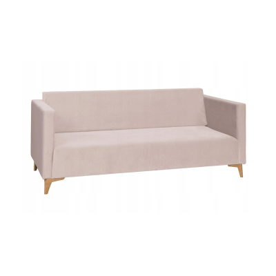 Trojmístná pohovka SIMON - béžová / nožičky světlý dub