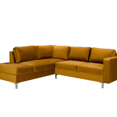 Rohová sedačka ORLIN - žlutá / kovové nohy