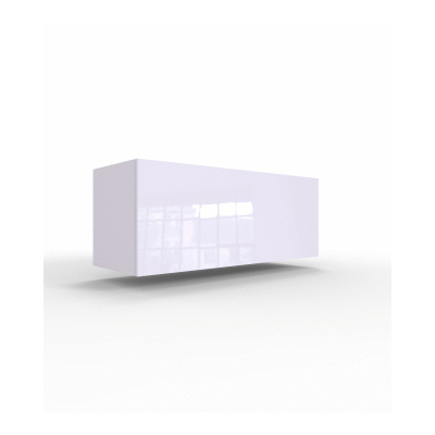 Obývací stěna s bílým osvětlením ASHTON N10 - bílá / bílý lesk