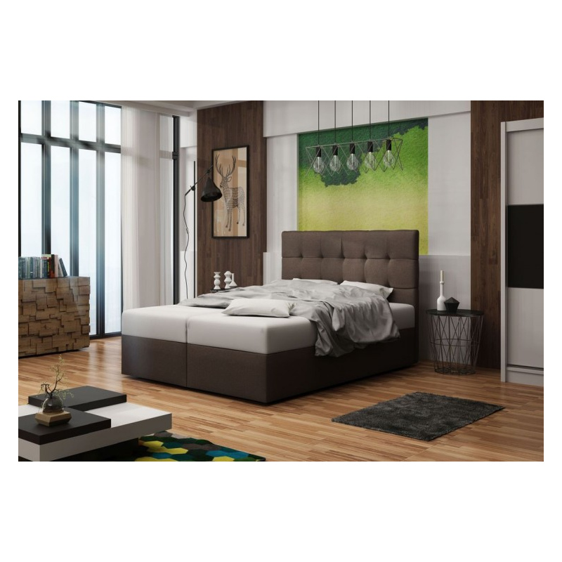Čalouněná manželská postel DELILAH 2 140x200 - hnědá