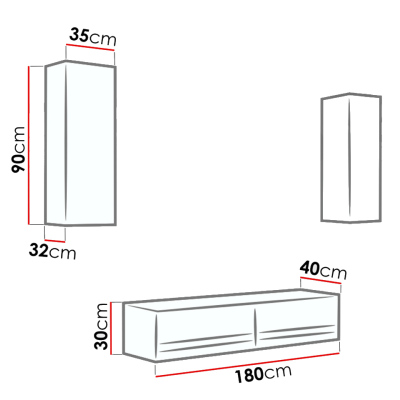 Moderní obývací stěna ASHTON N10 - bílá / bílý lesk
