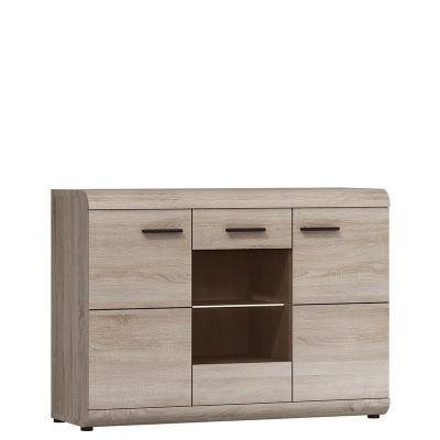 Prosklená komoda CLAUDIO 120 - dub sonoma