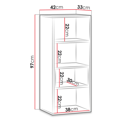 Závěsná knihovna JILL - dub artisan / černá