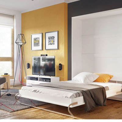 Vertikální výklopná manželská postel 140x200 CELENA 1 - bílá