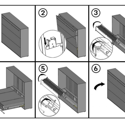 Vertikální výklopná manželská postel 140x200 CELENA 1 - bílá