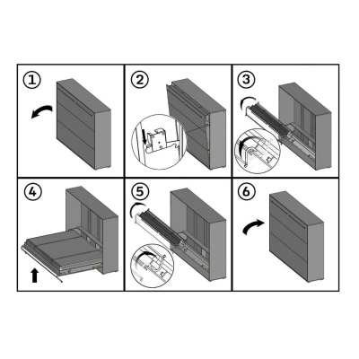Vertikální výklopná manželská postel 140x200 CELENA 1 - bílá