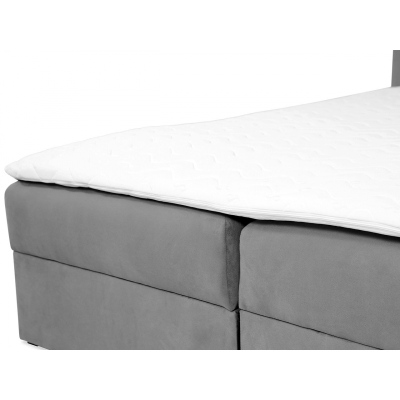 Boxpringová postel 160x200 CARMELA - šedá + topper ZDARMA