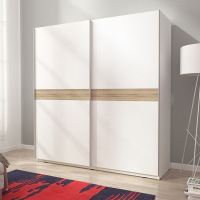 Šatní skříň 150 cm MELODY 6 - bílá / dub sonoma